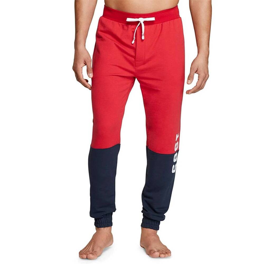 NEW TOMMY HILFIGER color block fit jogger in mahogany